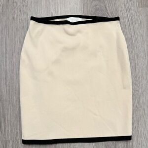 MESHKI Kiara Contrast Knit Mini Skirt Cream Black Size XS